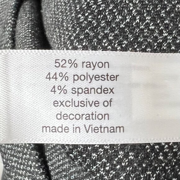 Lane Bryant Ponte Fringe Trim Knit Tweed Fit & Flare Dress Plus 24 Gray Black - Picture 9 of 11